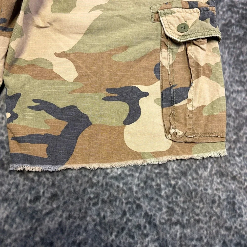 Vintage Y2K Gap Camo Cargo Shorts Mens 34 Green Brown Baggy Skater Grunge